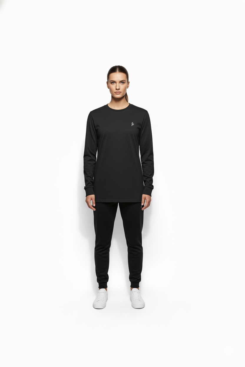 JG Embroidered — Core Staple Long Sleeve Tee