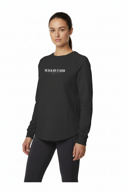 Walk By Faith — Harbor Scallop Raglan Crew